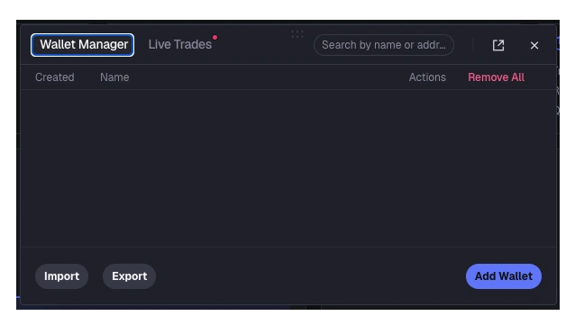 Click Add Wallet